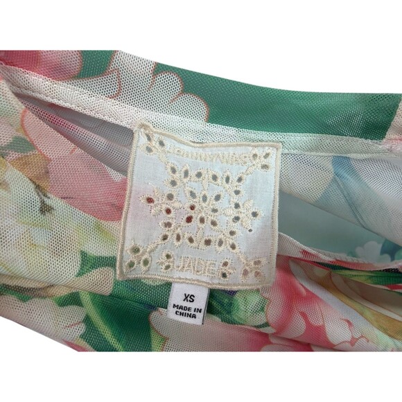 JOHNNY WAS Ruksana Mesh Top Long Sleeve Sheer Romantic Floral Print $105 Size XS - Picture 3 of 9